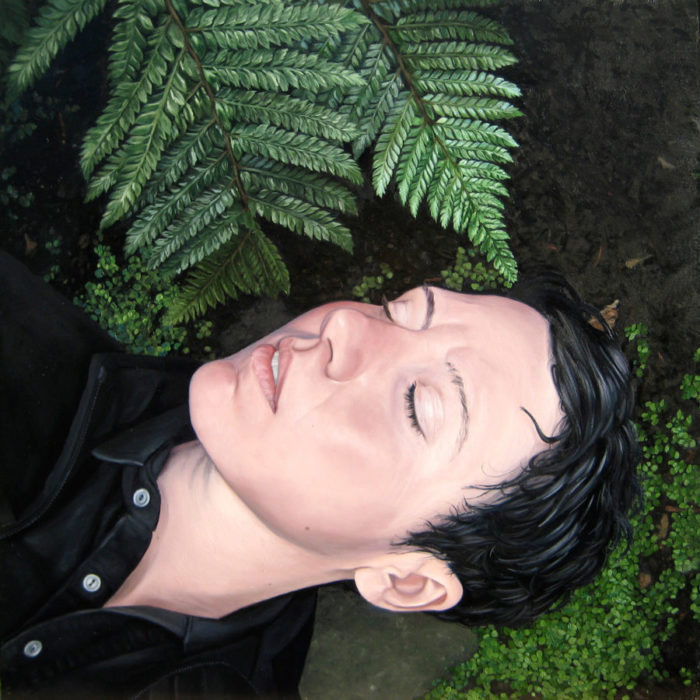 Portrait Painting of woman Ferns By Rebecca Luncan