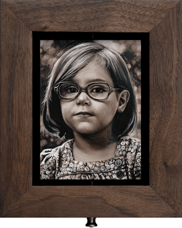 Double-Sided oil painting, adult and child Rebecca Luncan