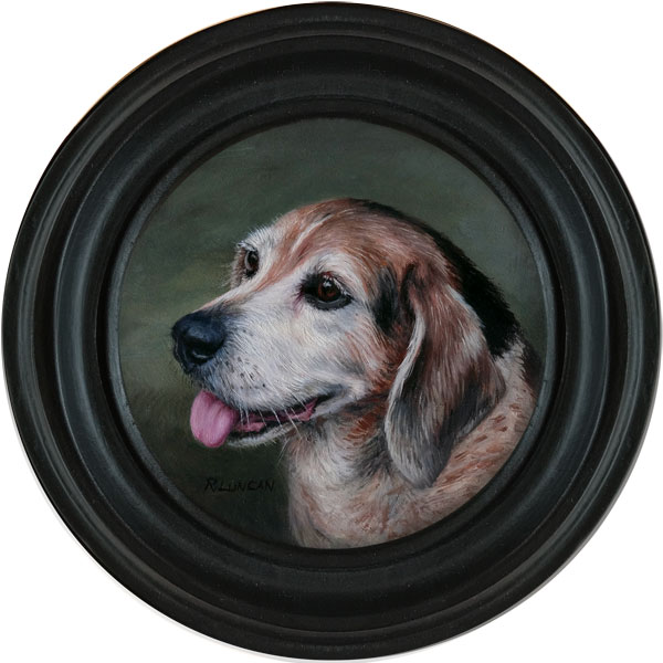 Beagle pet portrait painting by Rebecca Luncan