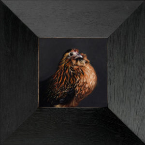 chicken oil painting by Rebecca Luncan
