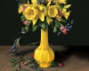 Daffodils Spring Flowers miniature still life painting by Rebecca Luncan