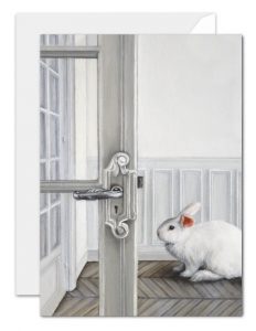 deram of the white rabbit greeting card