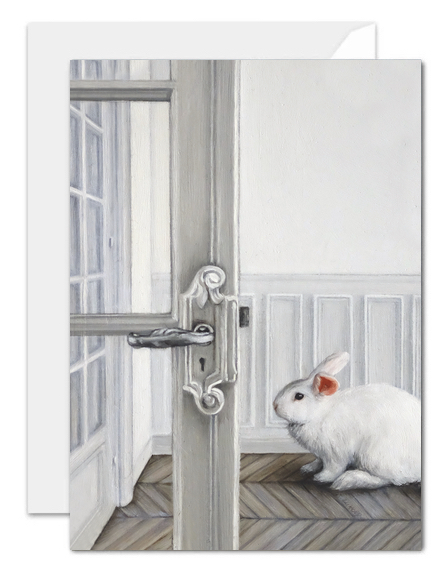 deram of the white rabbit greeting card